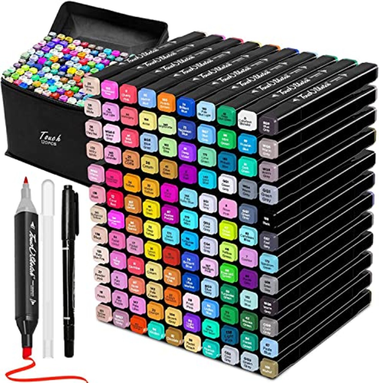 Tommax 120 Colors Dual Tip Alcohol Markers, Sketch Markers Set for